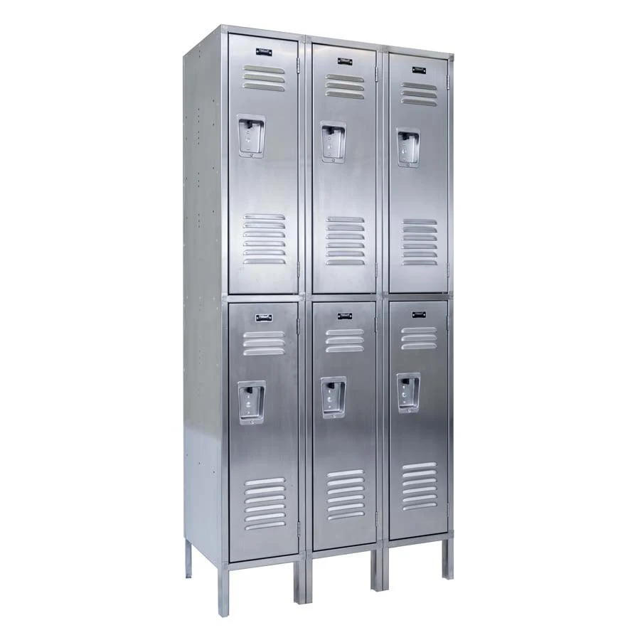 Vestil LOCK-5418-SSD3 Stainless Steel Lockers 3 Columns with 2 Rows 54 In