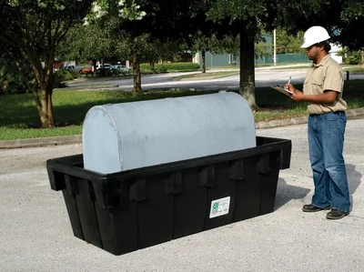 Vestil OTC-275 Polyethylene Fuel Tank Containment with Drain 43-3/4 In