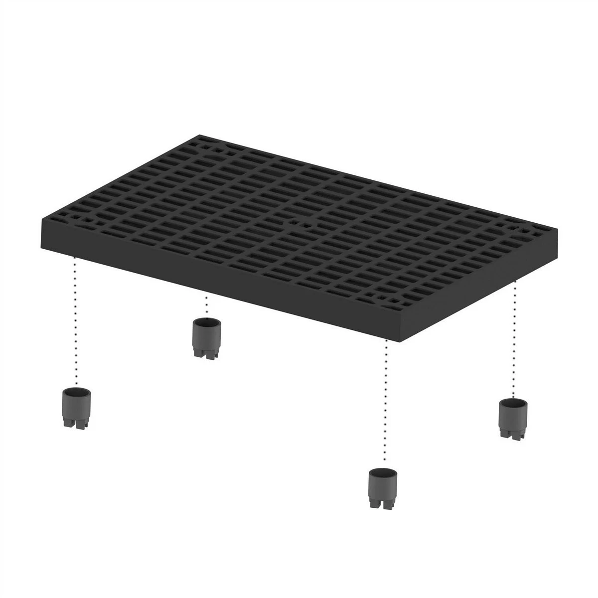 Vestil P-2436-2.625-A Heavy Density Polyethylene Add-A-Level Add-On 36 In