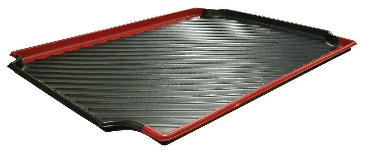 Vestil PBSS-RDTRY Plastic Flammables Drip Tray Red For Use with PBSS Models Optional drip trays for the plastic bulk shelving & storage ar