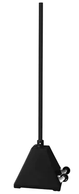 Vestil PYSB-W-BK Low Density Polyethylene Plastic Pyramid Sign Base with Steel Pole and Wheels 22 In