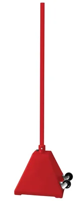 Vestil PYSB-W-R Low Density Polyethylene Plastic Pyramid Sign Base with Steel Pole and Wheels 22 In
