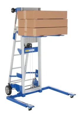 Vestil A-LIFT-LAD hand winch lift truck shown from an alternate angle