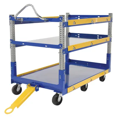 Vestil AEC-3660-3-GFN adjustable ergo cart shown from an alternate angle