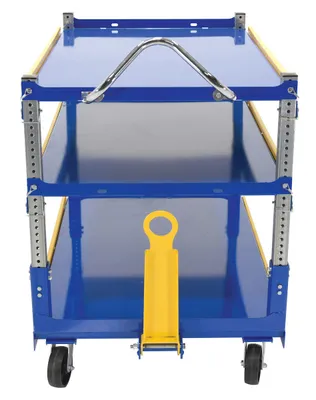 Vestil AEC-3660-3-GFN adjustable ergo cart shown from an alternate angle