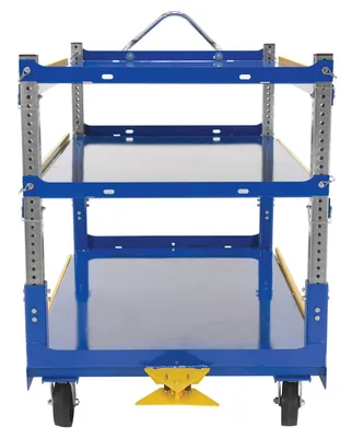 Vestil AEC-3660-3-GFN adjustable ergo cart shown from an alternate angle