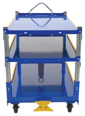 Vestil AEC-3660-3-MR adjustable ergo cart shown from an alternate angle