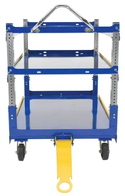 Vestil AEC-3660-3-MR adjustable ergo cart shown from an alternate angle