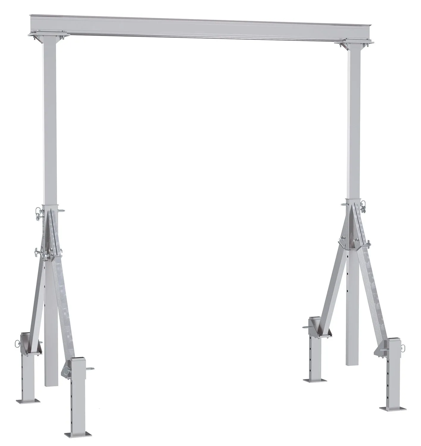 Vestil AHA-2-10-12-ALO adjustable height aluminum gantry cranes with adjustable leveling option