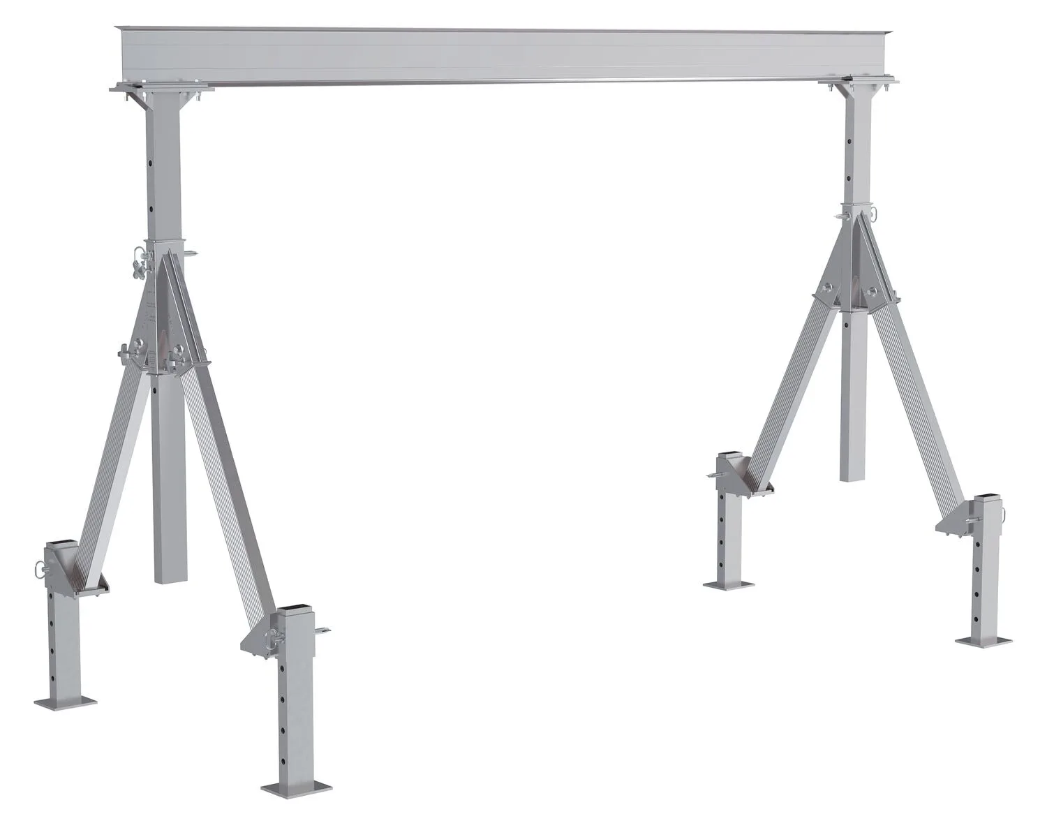 Vestil AHA-2-10-8-ALO adjustable height aluminum gantry cranes with adjustable leveling option