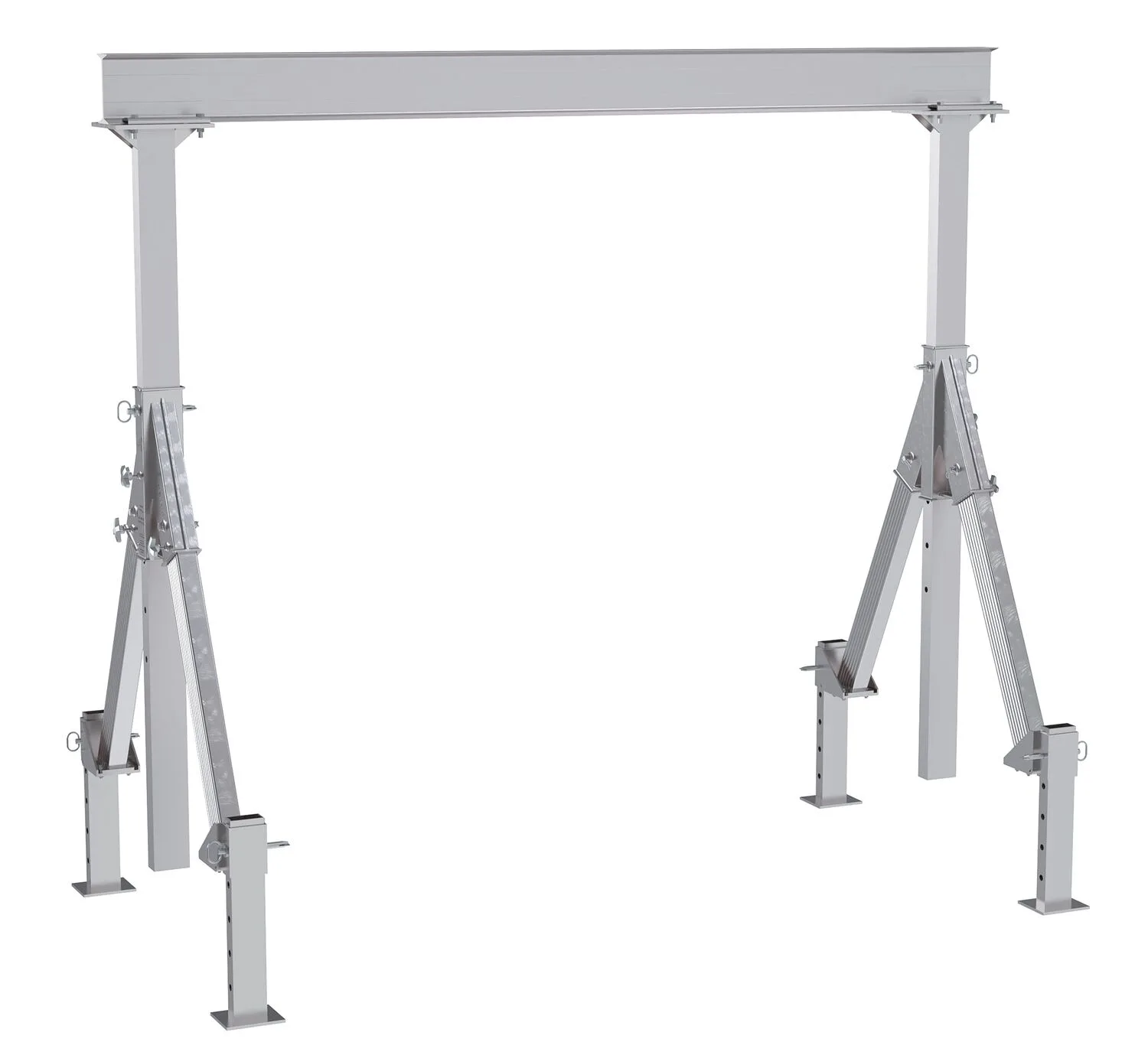 Vestil AHA-4-10-10-ALO adjustable height aluminum gantry cranes with adjustable leveling option