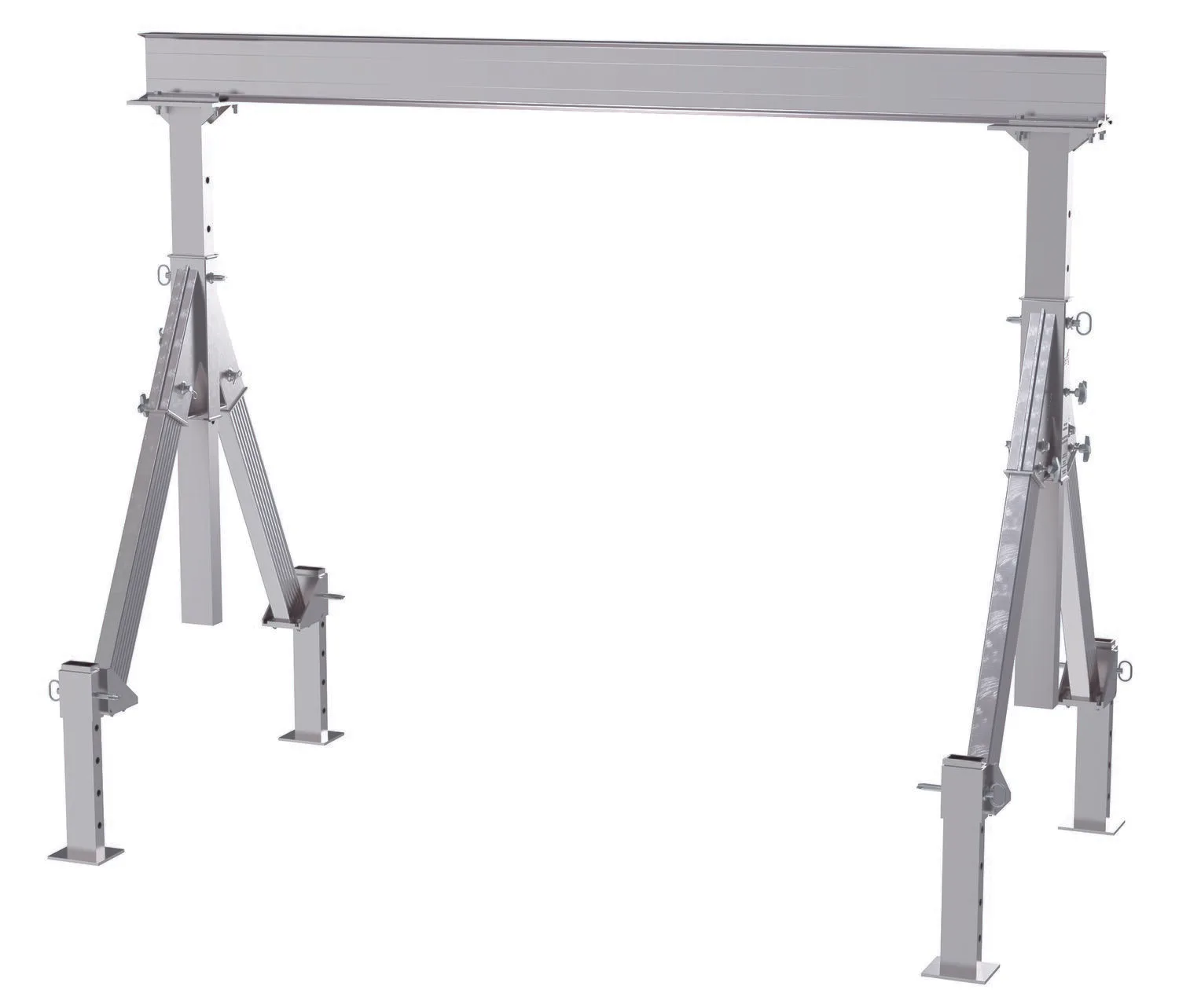 Vestil AHA-4-10-8-ALO adjustable height aluminum gantry cranes with adjustable leveling option