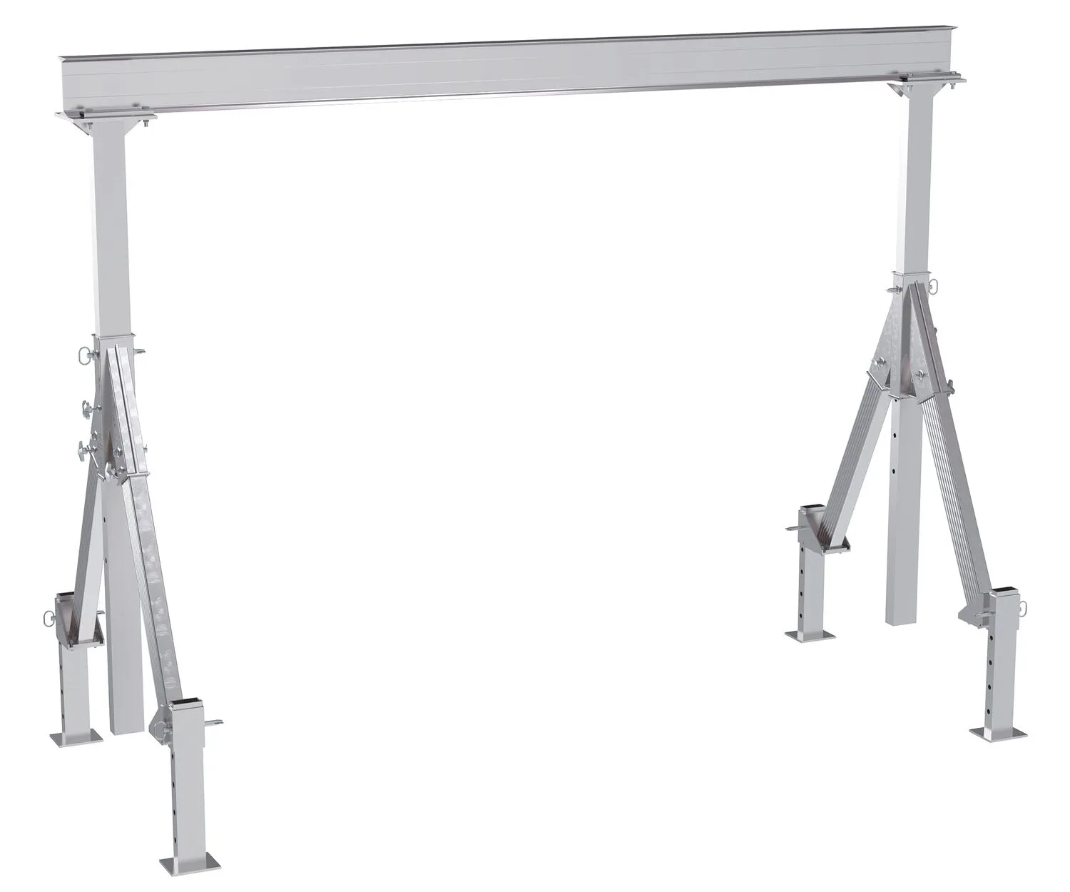 Vestil AHA-4-12-10-ALO adjustable height aluminum gantry cranes with adjustable leveling option