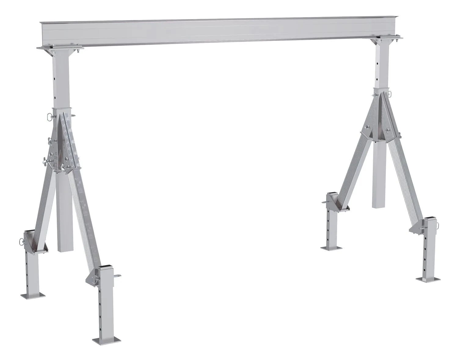 Vestil AHA-4-12-8-ALO adjustable height aluminum gantry cranes with adjustable leveling option