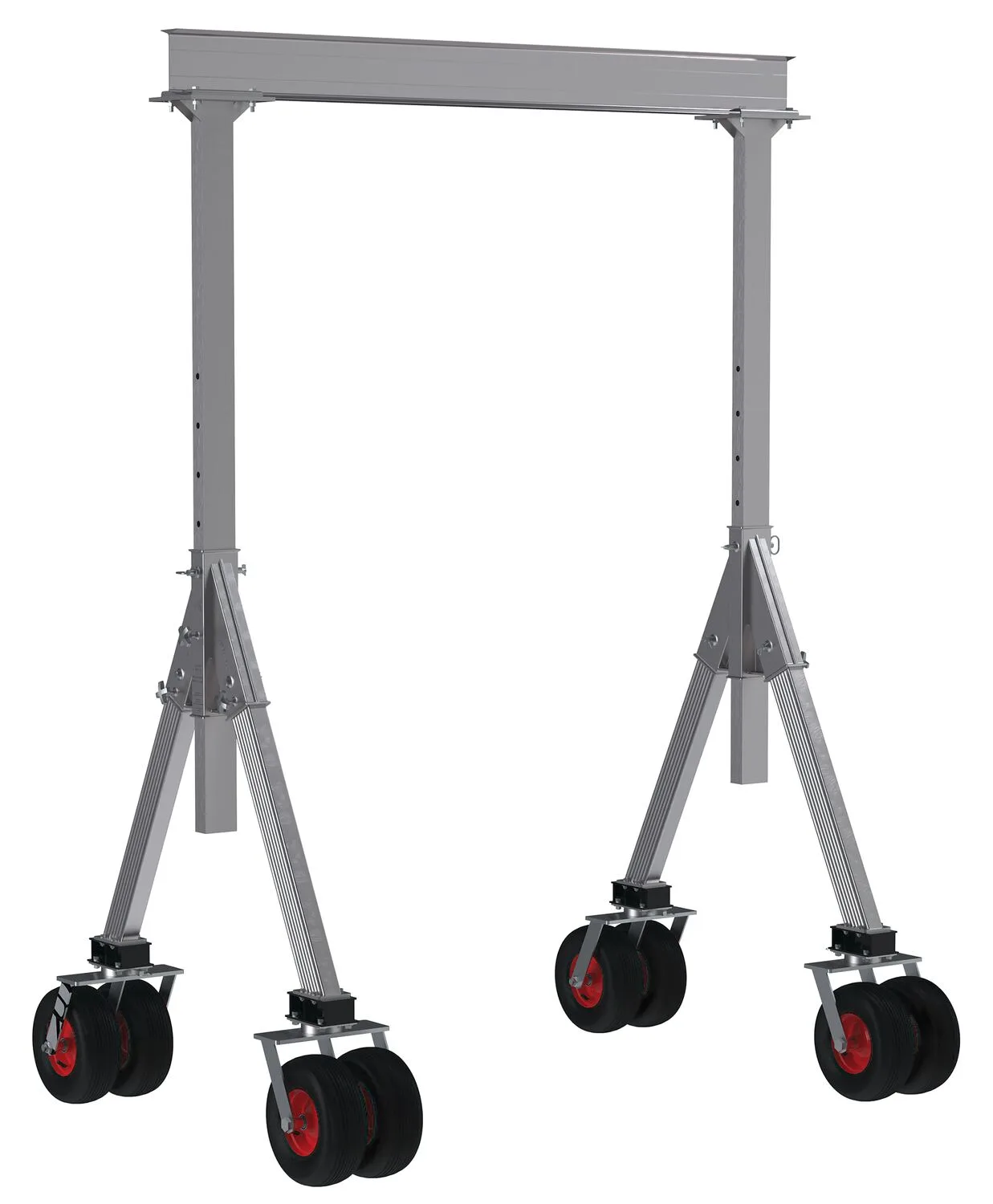 Vestil AHA-4-8-10-PNU adjustable height aluminum gantry cranes with pneumatic caster