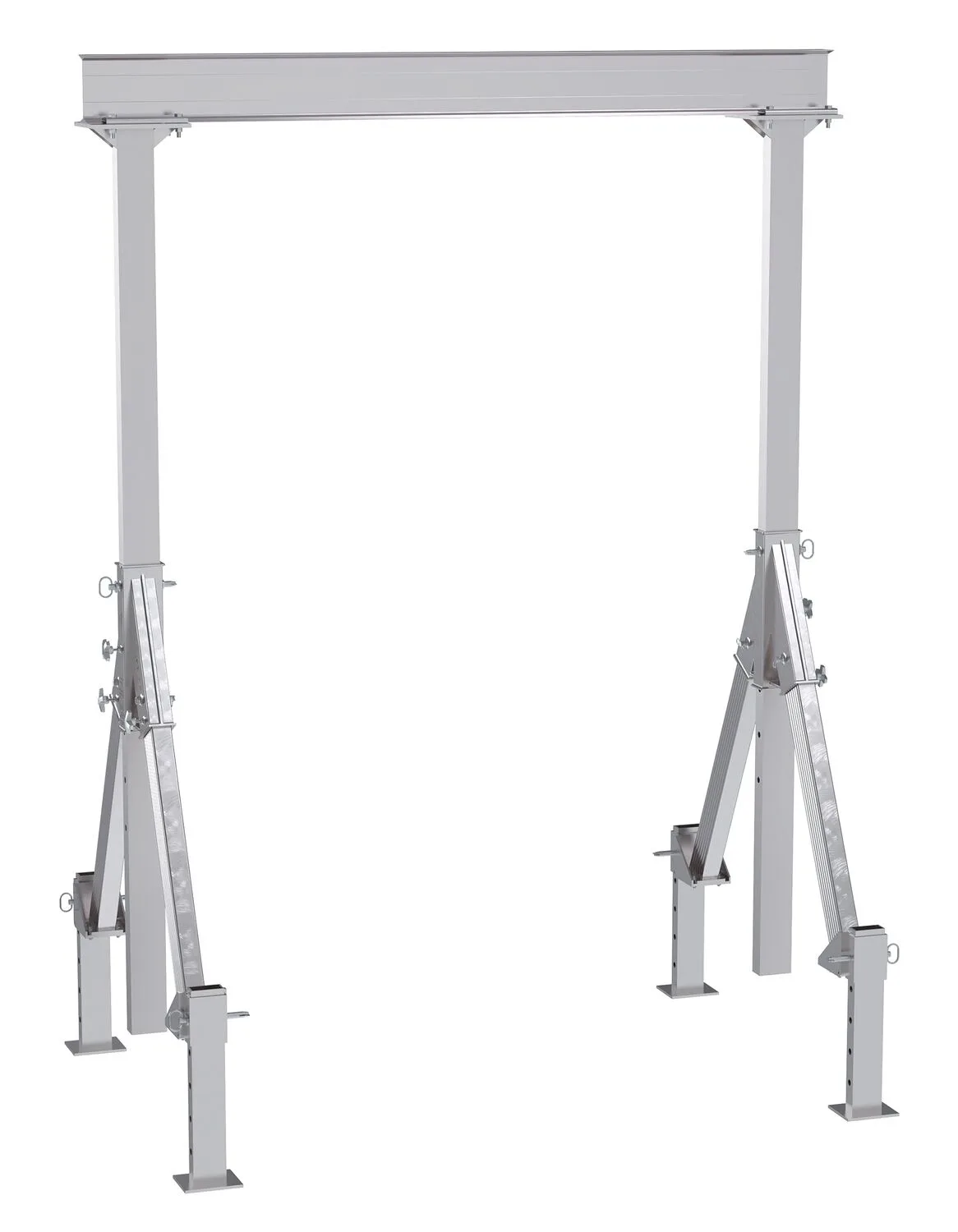 Vestil AHA-4-8-12-ALO adjustable height aluminum gantry cranes with adjustable leveling option