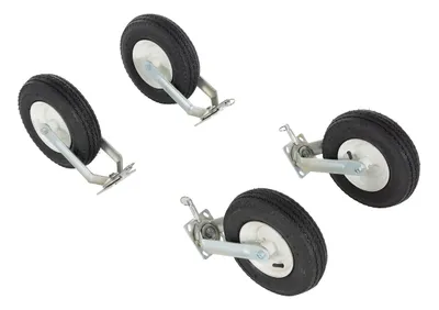 Vestil Pneumatic Rubber Casters 12 In. x 3-1/2 In. Swivel 4-Position Lock Casters 1,500 Lb. Capacity Black/White