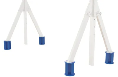 Vestil AHA-STLO-RF adjustable height aluminum gantry crane shown from an alternate angle