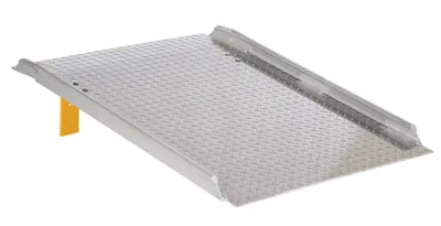 Vestil Aluminum Diamond Tread Hand Truck Dock Board with Curbs 47-7/8 In. x 37-1/4 In. x 10-3/16 In. 800 Lb. Capacity Silver