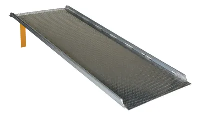 Vestil Aluminum Diamond Tread Hand Truck Dock Board with Curbs 95-7/8 In. x 37-1/4 In. x 19-1/8 In. 800 Lb. Capacity Silver