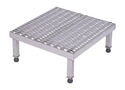 Vestil AHW-H-2424-SS stainless steel adjustable work-mate stand shown from an alternate angle