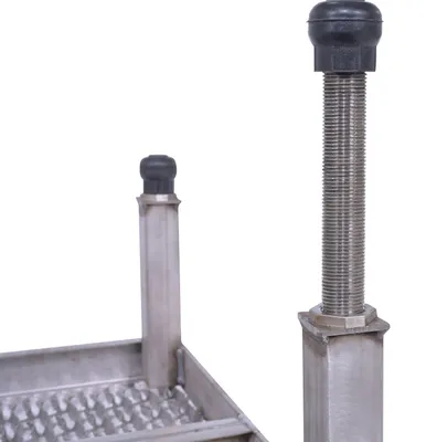 Vestil AHW-H-2424-SS stainless steel adjustable work-mate stand shown from an alternate angle