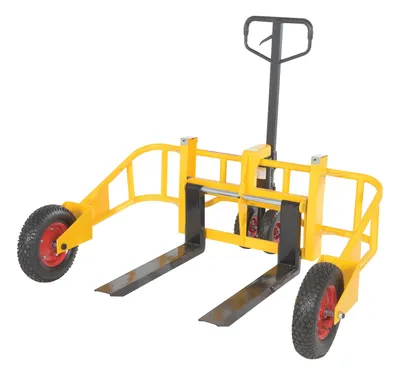 Vestil ALL-T-2 all terrain pallet truck shown from an alternate angle