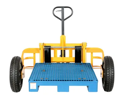 Vestil ALL-T-HD all terrain pallet truck shown from an alternate angle
