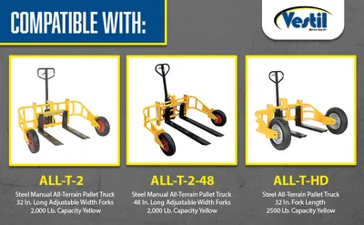 Vestil ALL-TTB all terrain pallet truck feature highlights