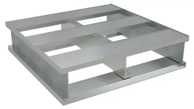 Vestil Aluminum Heavy Duty Half Pallet 24-1/8 In. x 24 In. x 6 In. 4000 Lb. Capacity Silver