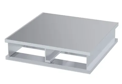 Vestil Aluminum Heavy Duty Solid Top Half Pallet 24 In. x 24-1/8 In. x 6 In. 4000 Lb. Silver