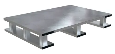 Vestil Aluminum Solid Top Skid Bottom Half Pallet 35-7/8 In. x 23-7/8 In. 4000 Lb. Silver