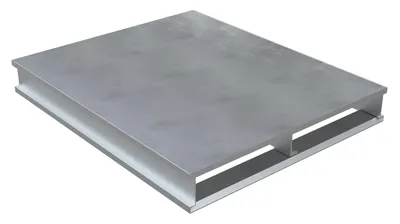 Vestil Aluminum Heavy Duty Solid Top Pallet 48 In. x 40-1/8 In. x 6 In. 6000 Lb. Capacity Silver