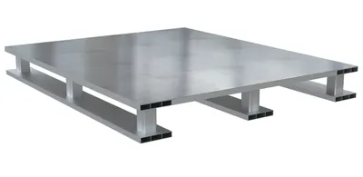 Vestil Aluminum Solid Top with Skid Bottom 40 In. x 48 In. 6000 Lb. Capacity Silver