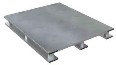 Vestil Aluminum Solid Top with Skid Bottom 42 In. x 48 In. 6000 Lb. Capacity Silver