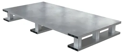 Vestil Aluminum Half Solid Top with Skid Bottom 23-7/8 In. x 47-7/8 In. x 5-1/8 In. 4000 Lb. Capacity Silver