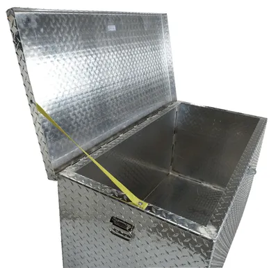 Vestil APTS-2436 aluminum tread plate portable tool boxe shown from an alternate angle