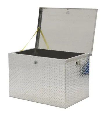 Vestil APTS-2436 aluminum tread plate portable tool boxe shown from an alternate angle