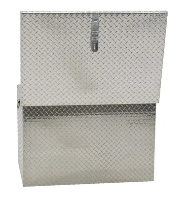 Vestil APTS-2436 aluminum tread plate portable tool boxe shown from an alternate angle