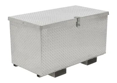 Vestil Aluminum Portable Tool Box with Fork Pockets and No Handles 25-7/8 In. x 49-1/4 In. x 28-1/16 In. 2500 Lb. Capacity Silver