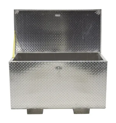 Vestil APTS-2448-F aluminum tread plate portable tool boxe shown from an alternate angle