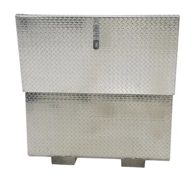 Vestil APTS-2448-F aluminum tread plate portable tool boxe shown from an alternate angle