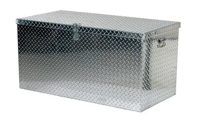Vestil APTS-2448 aluminum tread plate portable tool boxe shown from an alternate angle