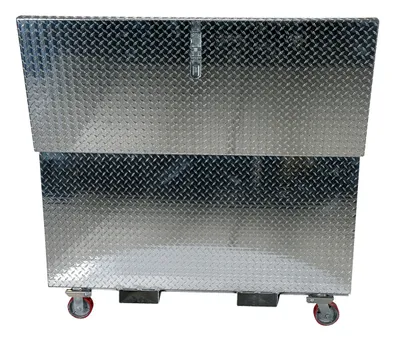 Vestil APTS-3060-CF aluminum tread plate portable tool boxe shown from an alternate angle