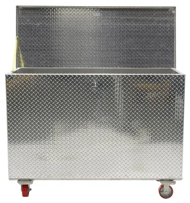 Vestil APTS-3660-C aluminum tread plate portable tool boxe shown from an alternate angle