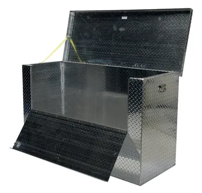 Vestil APTS-3660-FD aluminum tread plate portable tool boxe shown from an alternate angle