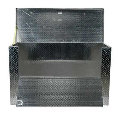 Vestil APTS-3660-FD aluminum tread plate portable tool boxe shown from an alternate angle