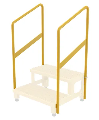 Vestil ASP-2-HR adjustable step-mate stand shown from an alternate angle