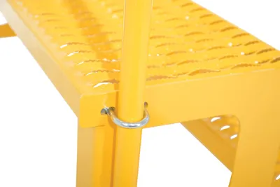 Vestil ASP-48-3-HR adjustable step stands with handrail shown from an alternate angle