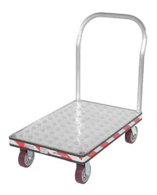 Vestil ATP-C-2436 heavy duty aluminum treadplate platform truck shown from an alternate angle